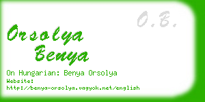 orsolya benya business card
